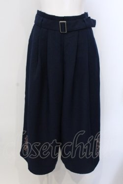 画像1: axes femme / 裾刺繍ワイドパンツ M ネイビー O-25-04-05-076-AX-PA-IG-OS