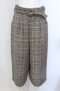axes femme / チェック柄ワイドパンツ M ブラウン O-25-04-05-077-AX-PA-IG-ZT013