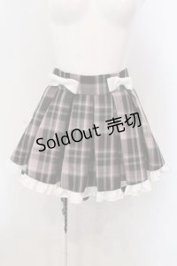 Ank Rouge / チェックリボンスカパン  ピンク×ブラウン×シロ O-25-04-05-078-CA-SK-IG-OS