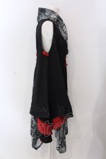 画像3: Qutie Frash / アシメ着物カーデ  ブラック×グリーン O-25-04-05-008-QU-TO-OW-OS (3)