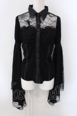Qutie Frash / 姫袖ブラウス  ブラック O-25-04-05-010-QU-BL-OW-OS