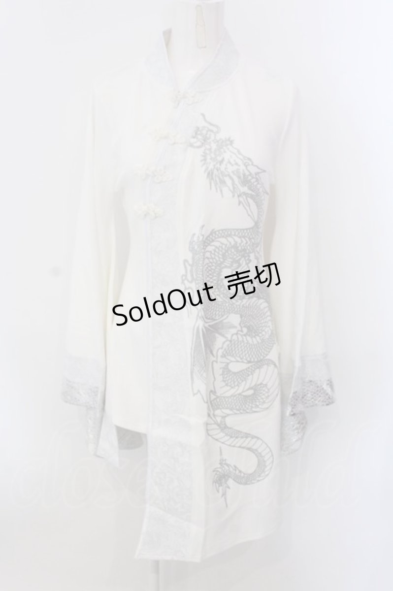 画像1: Qutie Frash / 2店舗限定 チャイナチュニック  ホワイト O-25-04-05-012-QU-OP-OW-OS (1)