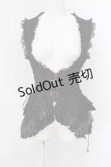 Qutie Frash / ジャガードコルセットベスト  ブラックｘレッド O-25-04-05-016-QU-TO-YM-OS