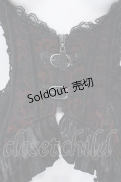 画像2: Qutie Frash / ジャガードコルセットベスト  ブラックｘレッド O-25-04-05-016-QU-TO-YM-OS