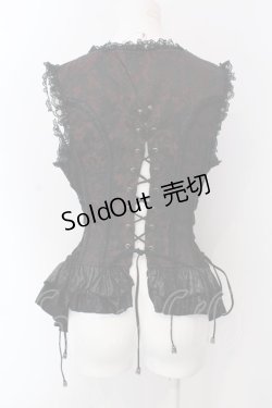 画像4: Qutie Frash / ジャガードコルセットベスト  ブラックｘレッド O-25-04-05-016-QU-TO-YM-OS