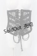 Qutie Frash / G3連ベルトコルセット  ブラックｘシルバー O-25-04-05-020-QU-ZA-YM-OS