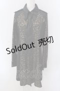 Qutie Frash / ネクタイ付きシャツワンピース  ブラック×ゴールド O-25-04-05-003-QU-SK-OW-OS