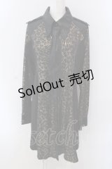 Qutie Frash / ネクタイ付きシャツワンピース  ブラック×ゴールド O-25-04-05-003-QU-SK-OW-OS