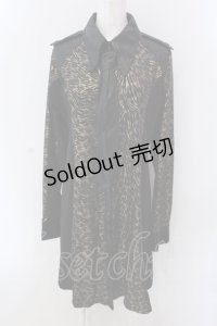 Qutie Frash / ネクタイ付きシャツワンピース  ブラック×ゴールド O-25-04-05-003-QU-SK-OW-OS