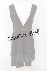 axes femme / チェックVネックジャンスカ M ブラウン O-25-04-07-036-AX-OP-OW-OS