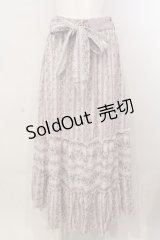 axes femme / ストライプフラワー柄スカート M ラベンダー O-25-04-07-037-AX-SK-OW-OS
