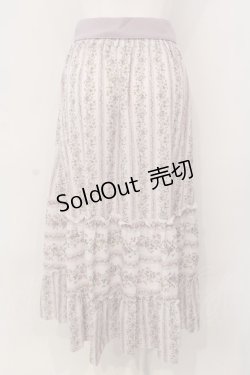 画像2: axes femme / ストライプフラワー柄スカート M ラベンダー O-25-04-07-037-AX-SK-OW-OS