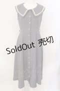 an another angelus / プチリボン配色ラインノースリーブワンピース F グレー O-25-04-07-049-CA-OP-OW-OS
