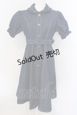 画像1: evelyn / デニムフレアワンピース F アオ O-25-04-07-050-LO-OP-OW-OS