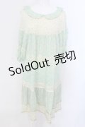 Franche Lippee / 総柄五分袖ワンピース M グリーン O-25-04-07-051-LO-OP-OW-OS
