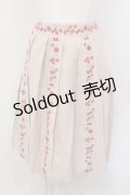 Fi.n.t / フルーツ刺繍ストライプスカート F アカ O-25-04-07-058-CA-SK-OW-OS