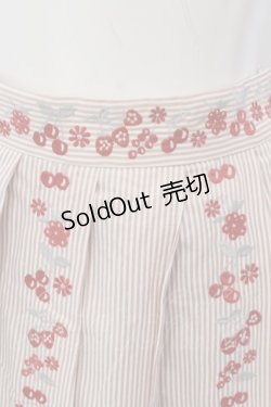 画像2: Fi.n.t / フルーツ刺繍ストライプスカート F アカ O-25-04-07-058-CA-SK-OW-OS