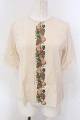 Fi.n.t / フルーツ刺繍プルブラウス F キナリ O-25-04-07-061-CA-BL-OW-OS