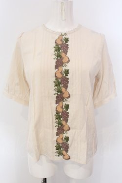 画像1: Fi.n.t / フルーツ刺繍プルブラウス F キナリ O-25-04-07-061-CA-BL-OW-OS