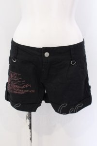 MAD / スカルプリントショートパンツ L ブラック O-25-04-07-006-PU-PA-IG-OS