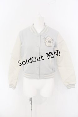 画像1: Fi.n.t / ポットワッペン付きスタジャン F ブルー O-25-04-07-067-CA-JA-OW-OS