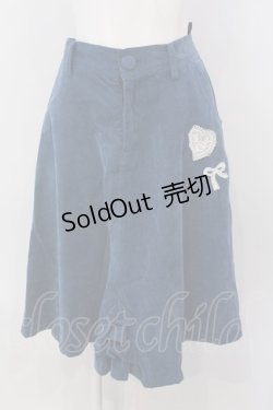 画像1: 【SALE】Fi.n.t / レースモチーフ使いコーデュロイ調スカート F アオ O-25-04-07-068-CA-SK-OW-ZT013