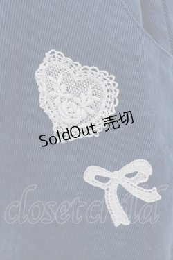 画像2: 【SALE】Fi.n.t / レースモチーフ使いコーデュロイ調スカート F アオ O-25-04-07-068-CA-SK-OW-ZT013