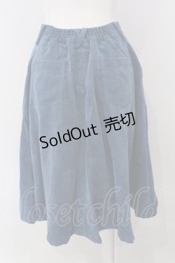 画像3: 【SALE】Fi.n.t / レースモチーフ使いコーデュロイ調スカート F アオ O-25-04-07-068-CA-SK-OW-ZT013