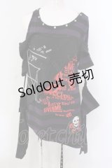 Drug Honey / アームカバー付きレイヤードボーダーカットソー  パープル×ブラック O-25-04-07-013-PU-TO-IG-OS