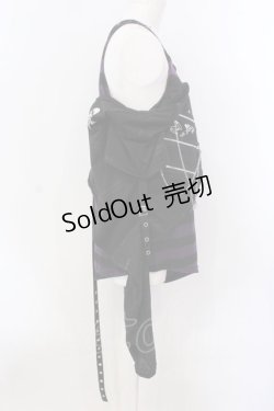 画像2: Drug Honey / アームカバー付きレイヤードボーダーカットソー  パープル×ブラック O-25-04-07-013-PU-TO-IG-OS