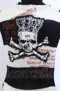 画像5: MAD / ボーダー猫耳ニットジップワンピース LARGE ブラック×ホワイト O-25-04-07-014-PU-OP-IG-OS