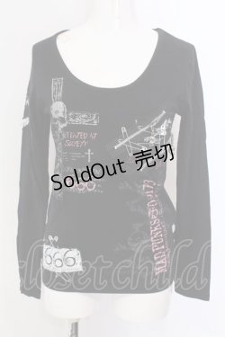 画像1: MAD / スカルクロスプリントカットソー M ブラック O-25-04-07-016-PU-TO-IG-OS
