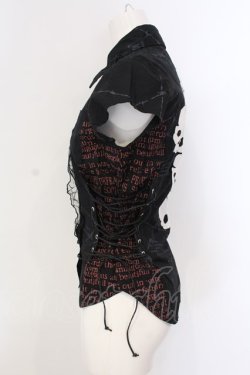 画像2: MAD / スカルワッペンサイドレースアップノースリーブブラウス M ブラック O-25-04-07-017-PU-BL-IG-OS