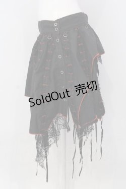 画像3: REACH / はしごリボンランダムスカート  ブラック×レッド O-25-04-07-018-PU-SK-IG-OS