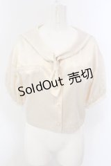 Swankiss / サテンセーラーブラウス  アイボリー O-25-04-07-023-CA-BL-OW-OS