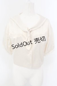 Swankiss / サテンセーラーブラウス  アイボリー O-25-04-07-023-CA-BL-OW-OS