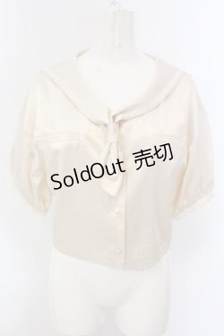 画像1: Swankiss / サテンセーラーブラウス  アイボリー O-25-04-07-023-CA-BL-OW-OS