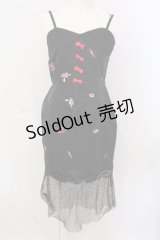 Swankiss / ドットチュール切替ワンピース  クロ O-25-04-07-025-CA-OP-OW-OS