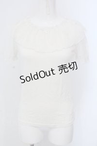 F i.n.t / チュール襟袖カットソー F アイボリー O-25-04-08-001-CA-TO-OW-OS