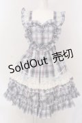 Angelic Pretty / Heart胸あて付スカート(タータン)  サックス O-25-04-08-031-AP-OP-IG-OS