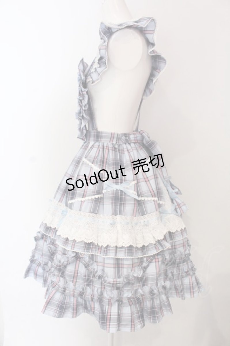 画像4: Angelic Pretty / Heart胸あて付スカート(タータン)  サックス O-25-04-08-031-AP-OP-IG-OS (4)