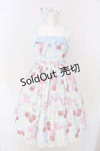 Angelic Pretty / Sweet Cherry MargaretジャンパースカートSet  サックス O-25-04-08-035-AP-OP-IG-OS