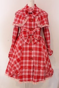 Angelic Pretty / ワンダートリップタータントレンチコート  アカ×ピンクチェック O-25-04-08-036-AP-CO-IG-OS