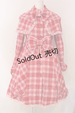画像1: Angelic Pretty / ワンダートリップタータントレンチコート  アカ×ピンクチェック O-25-04-08-036-AP-CO-IG-OS