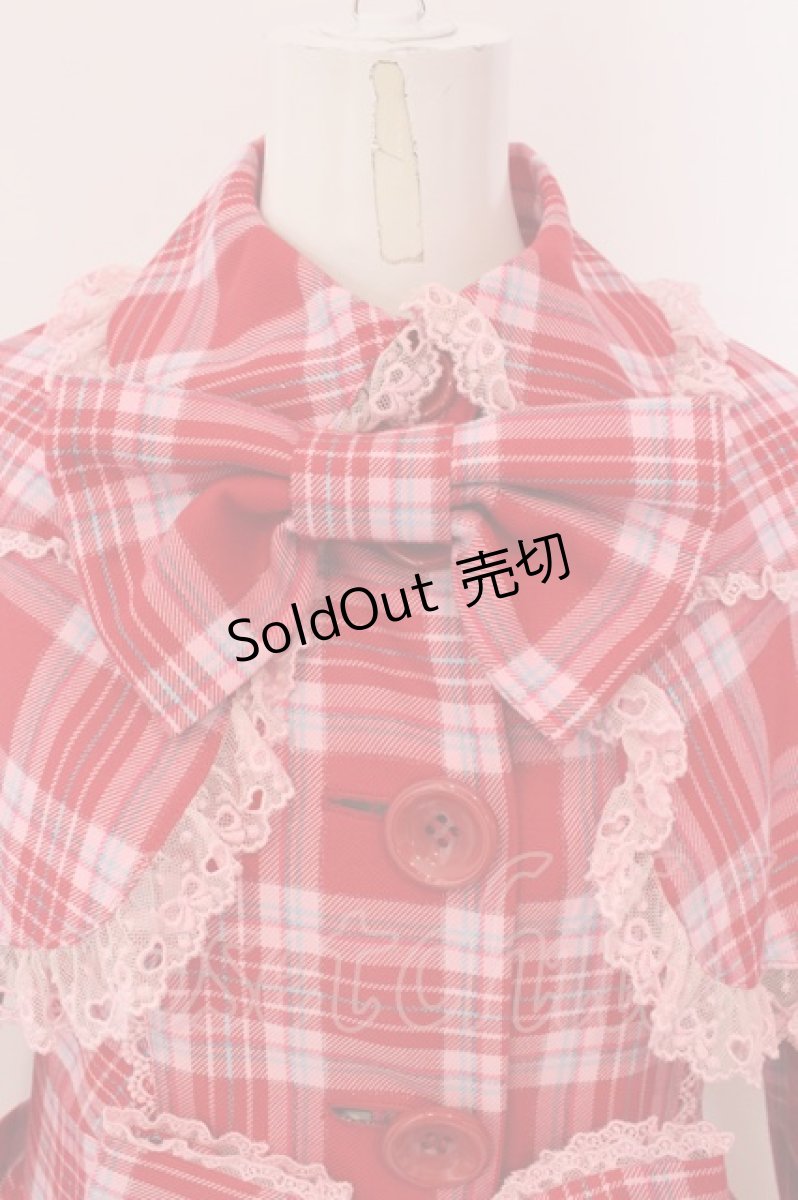 画像2: Angelic Pretty / ワンダートリップタータントレンチコート  アカ×ピンクチェック O-25-04-08-036-AP-CO-IG-OS (2)