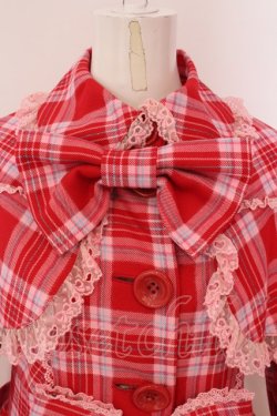 画像2: Angelic Pretty / ワンダートリップタータントレンチコート  アカ×ピンクチェック O-25-04-08-036-AP-CO-IG-OS