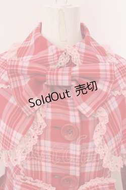 画像2: Angelic Pretty / ワンダートリップタータントレンチコート  アカ×ピンクチェック O-25-04-08-036-AP-CO-IG-OS