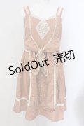 axes femme / モチーフレース使いストライプワンピース M オレンジ O-25-04-08-006-AX-OP-OW-OS