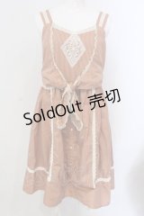 axes femme / モチーフレース使いストライプワンピース M オレンジ O-25-04-08-006-AX-OP-OW-OS