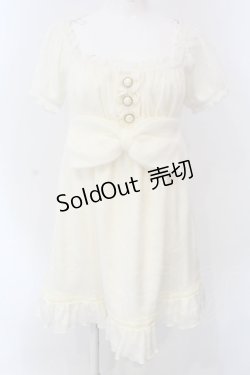 画像1: LIZ LISA / ビッグリボン起毛ワンピース  オフシロ O-25-04-08-044-LO-OP-IG-OS